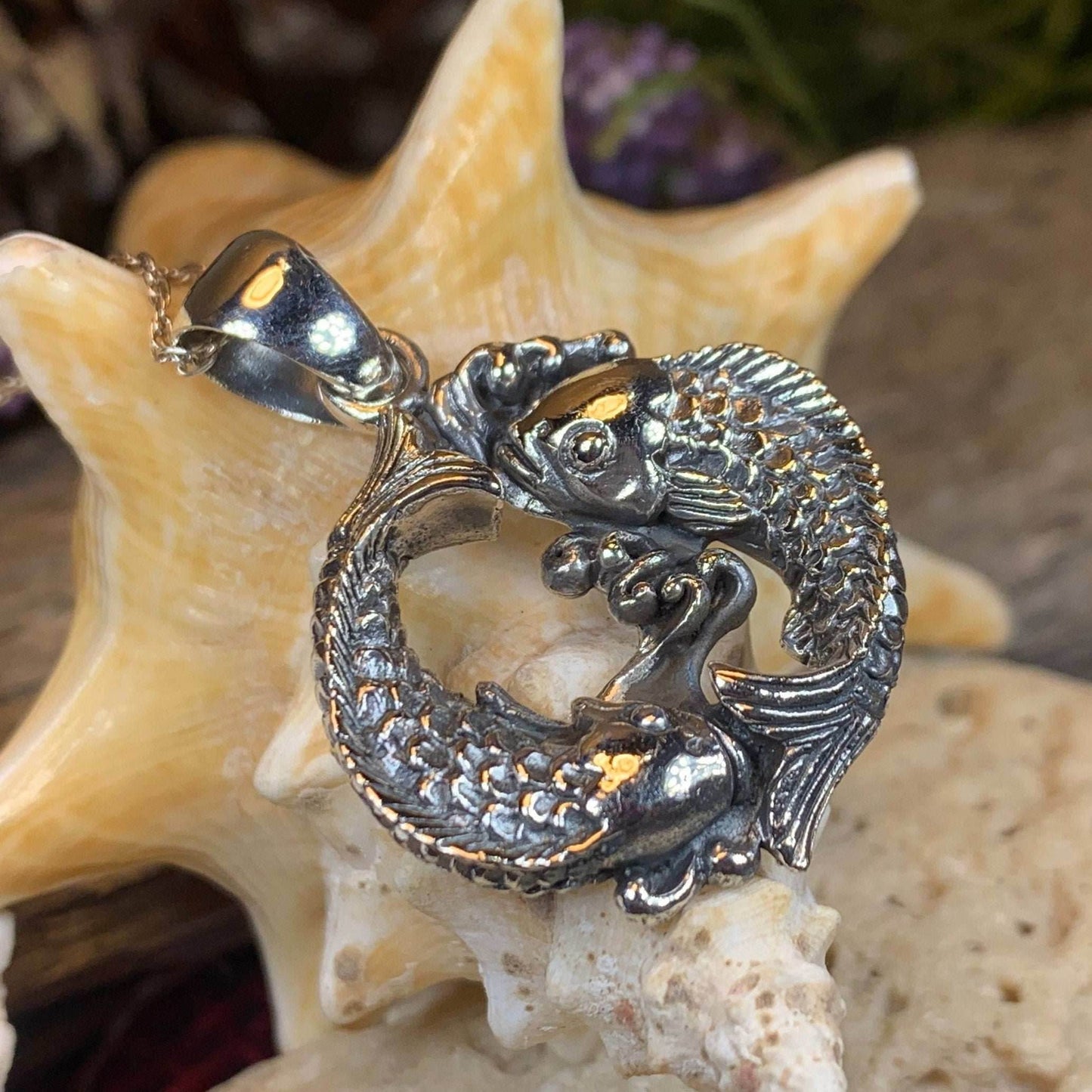 Yin Yang Koi Necklace - 18