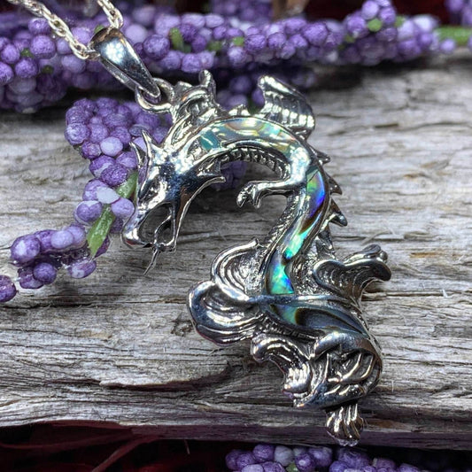 Bluefire Dragon Necklace - 18 / Abalone