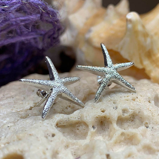 Satin Starfish Earrings - 
