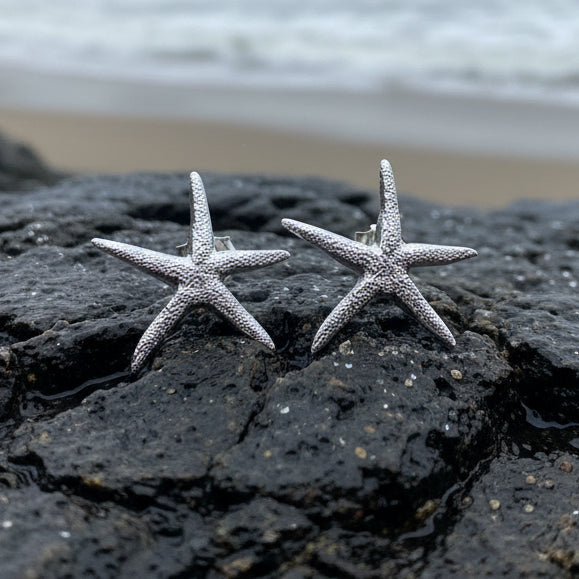 Satin Starfish Earrings