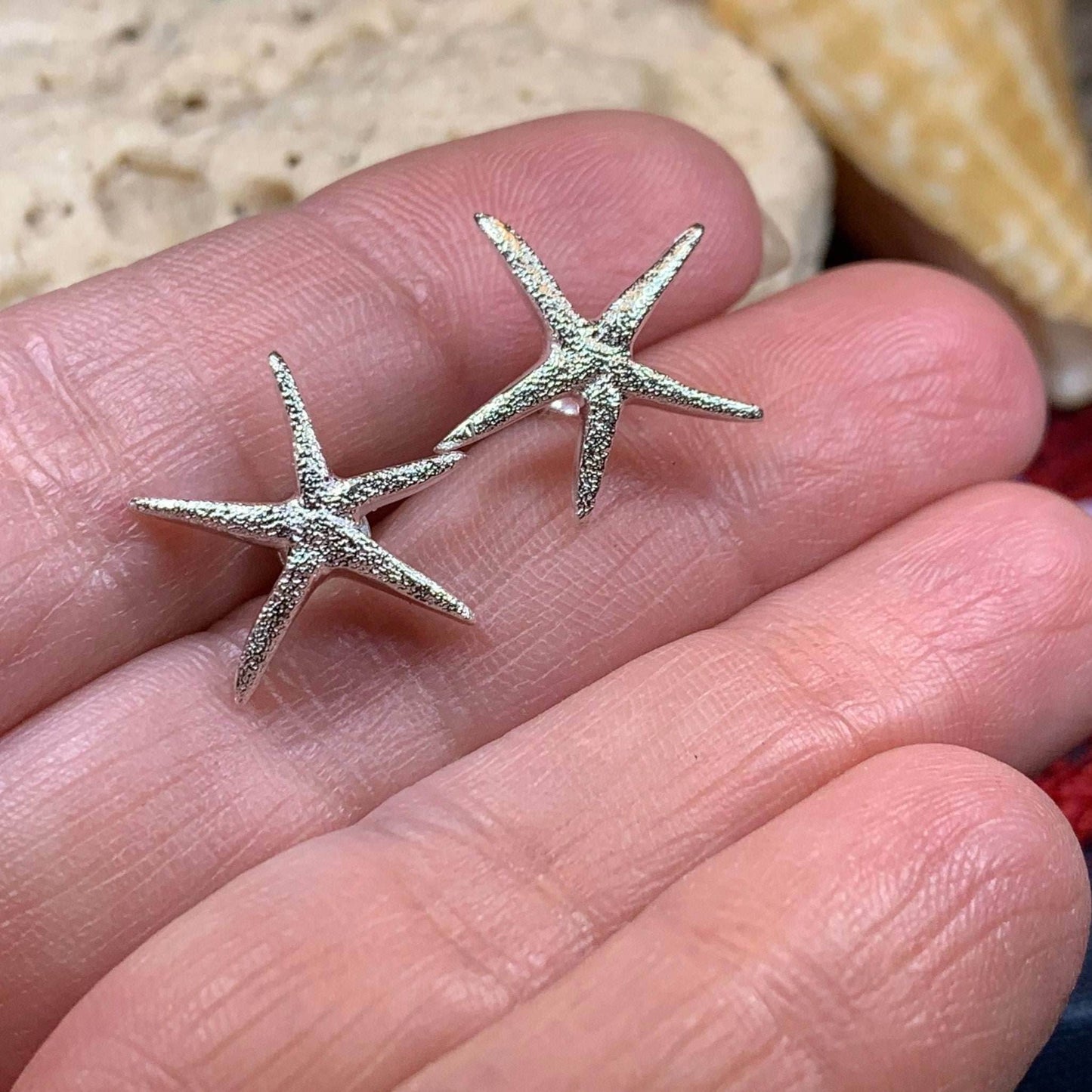 Satin Starfish Earrings - 