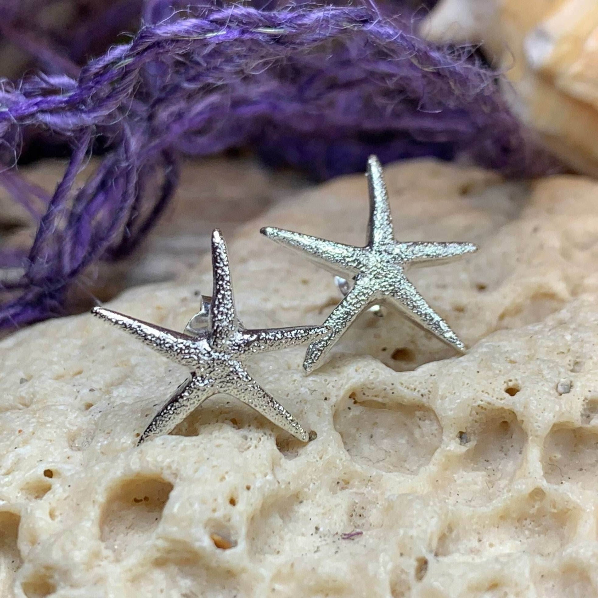 Satin Starfish Earrings - 