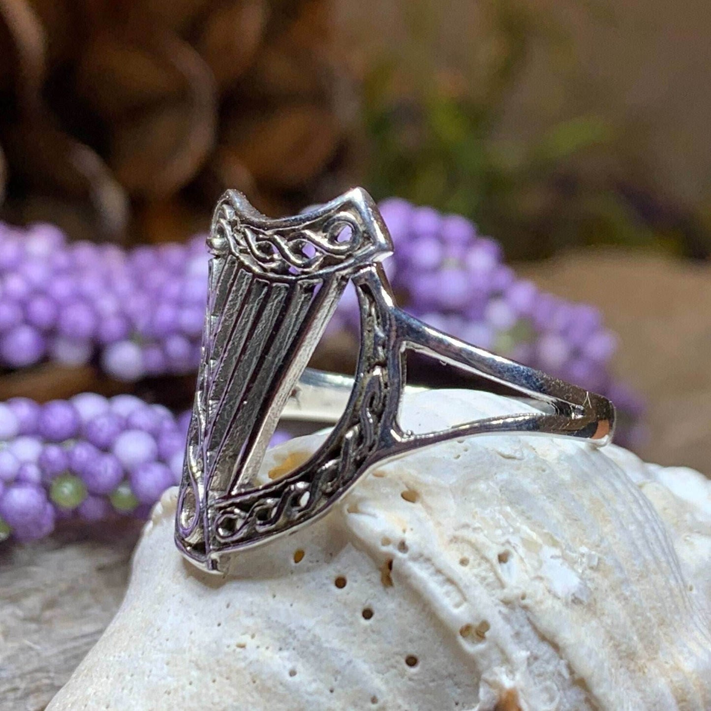 Green Isle Celtic Harp Ring - 6