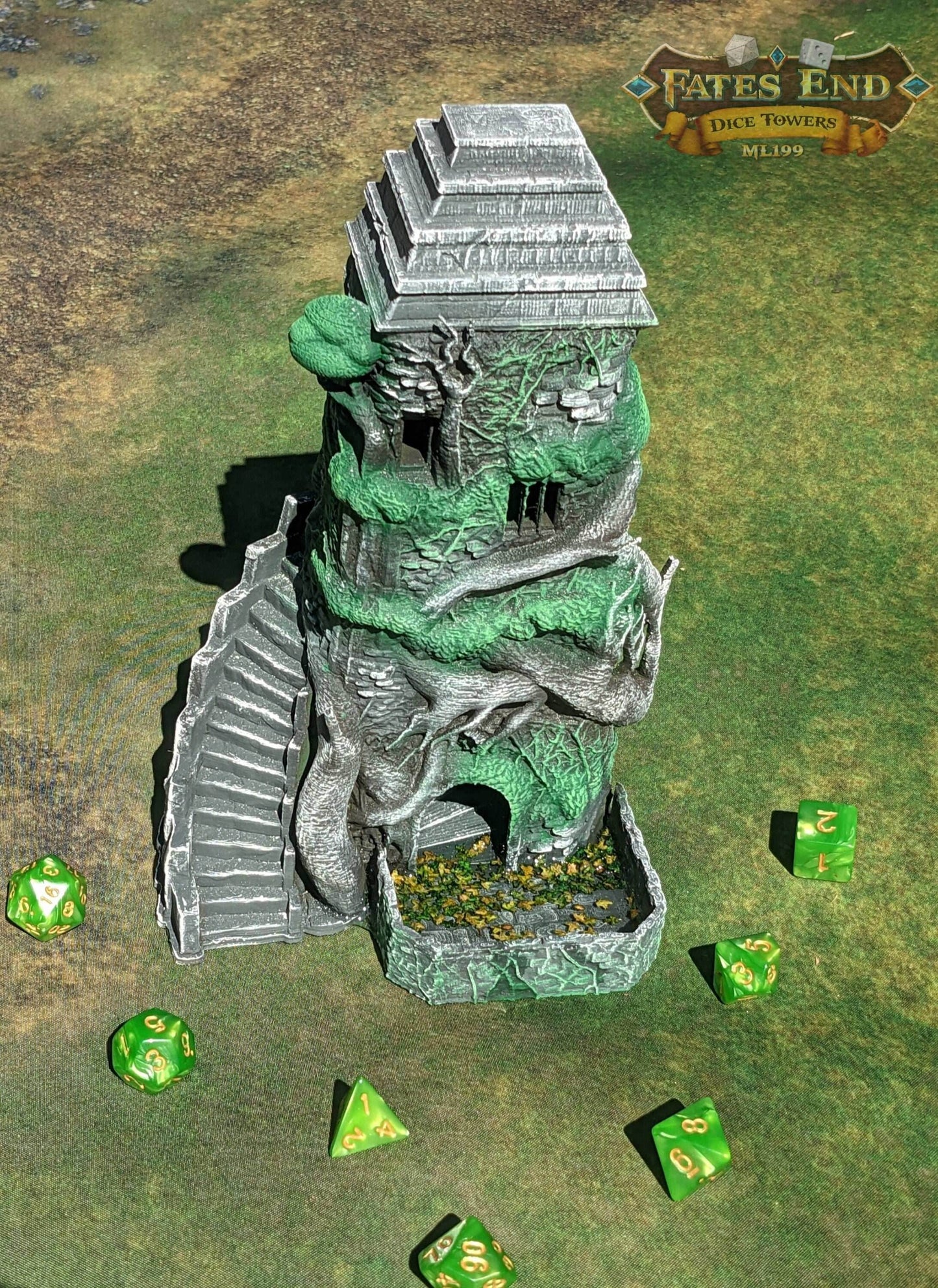 Centaur Dice Tower - Fate's End Collection - Gallop Through Mythical Realms with Every Thundering Roll. - Black / Yes- Include Random Dice Set