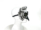White Horned Owl Goggles Handmade Genuine Leather Mask - 