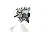 White Horned Owl Goggles Handmade Genuine Leather Mask - 