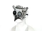 White Horned Owl Goggles Handmade Genuine Leather Mask - 