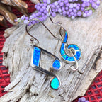 Symphony Opal Music Earrings - Blue