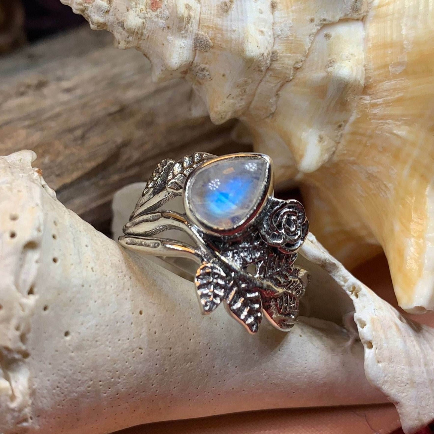 Wild Irish Rose Ring - 6 / Moonstone
