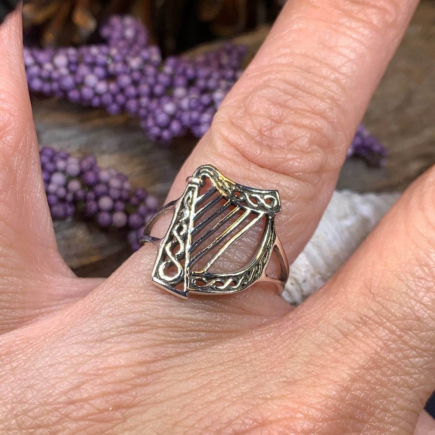 Green Isle Celtic Harp Ring - 6