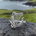 Green Isle Celtic Harp Ring