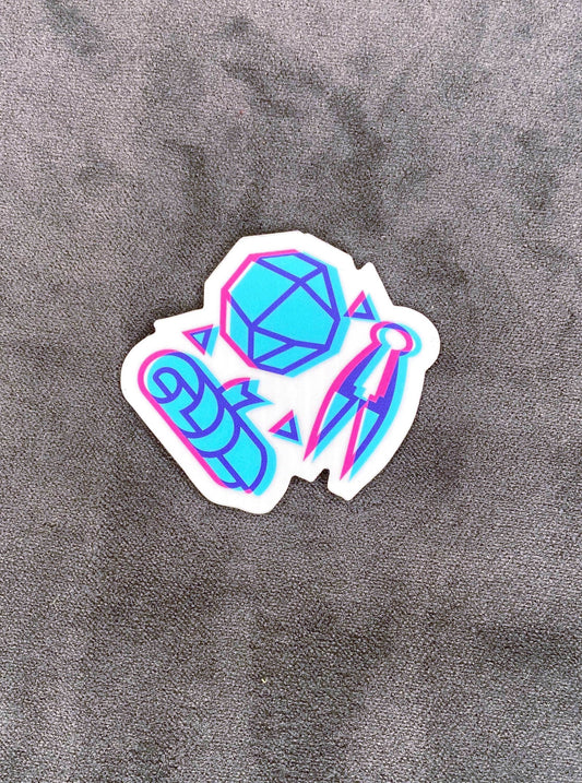 Boulder Parchment Shears Vinyl Sticker – Ye Olde Rock‑Paper‑Scissors - 