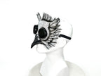 White Horned Owl Goggles Handmade Genuine Leather Mask - 