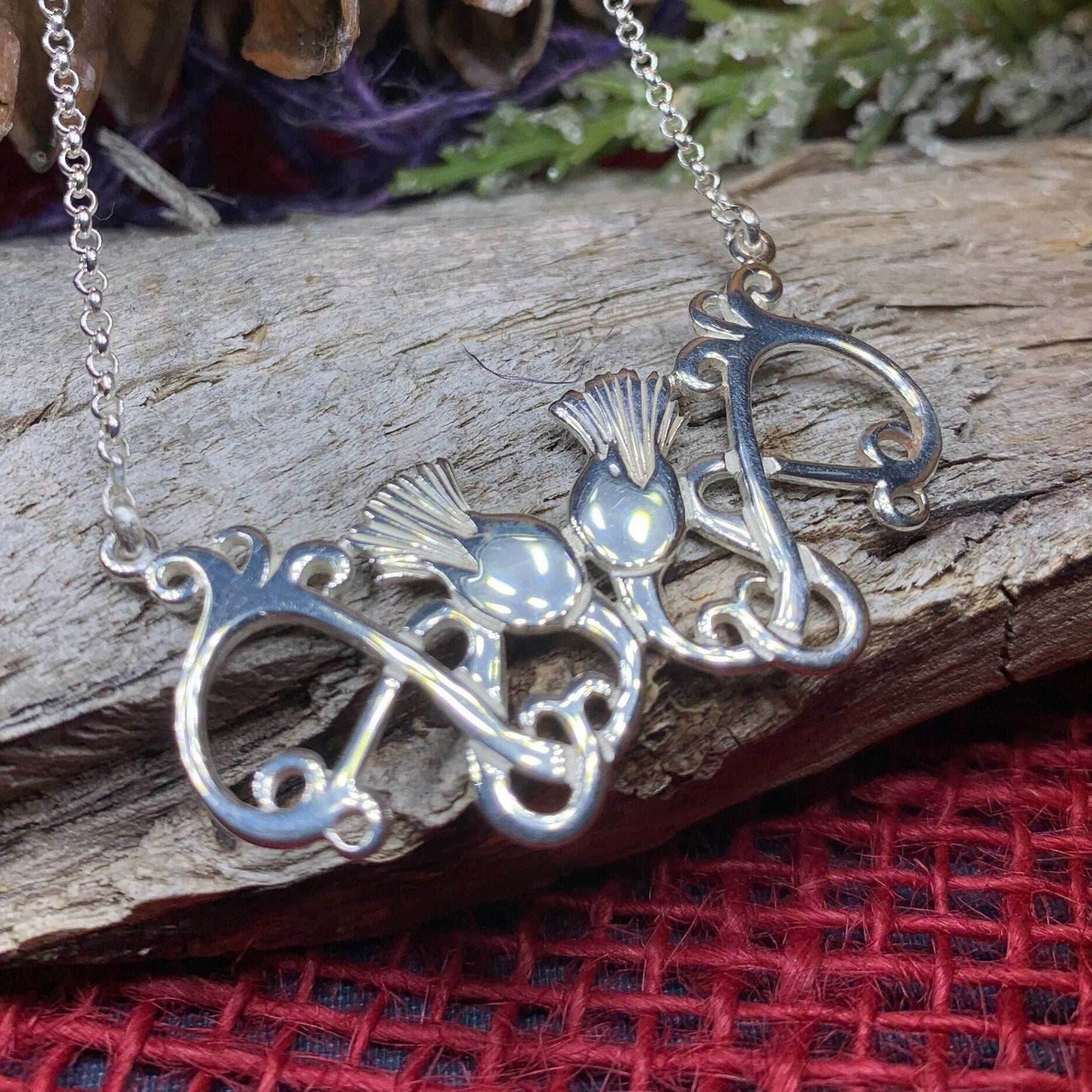 Scottish Meadow Thistle Necklace - 