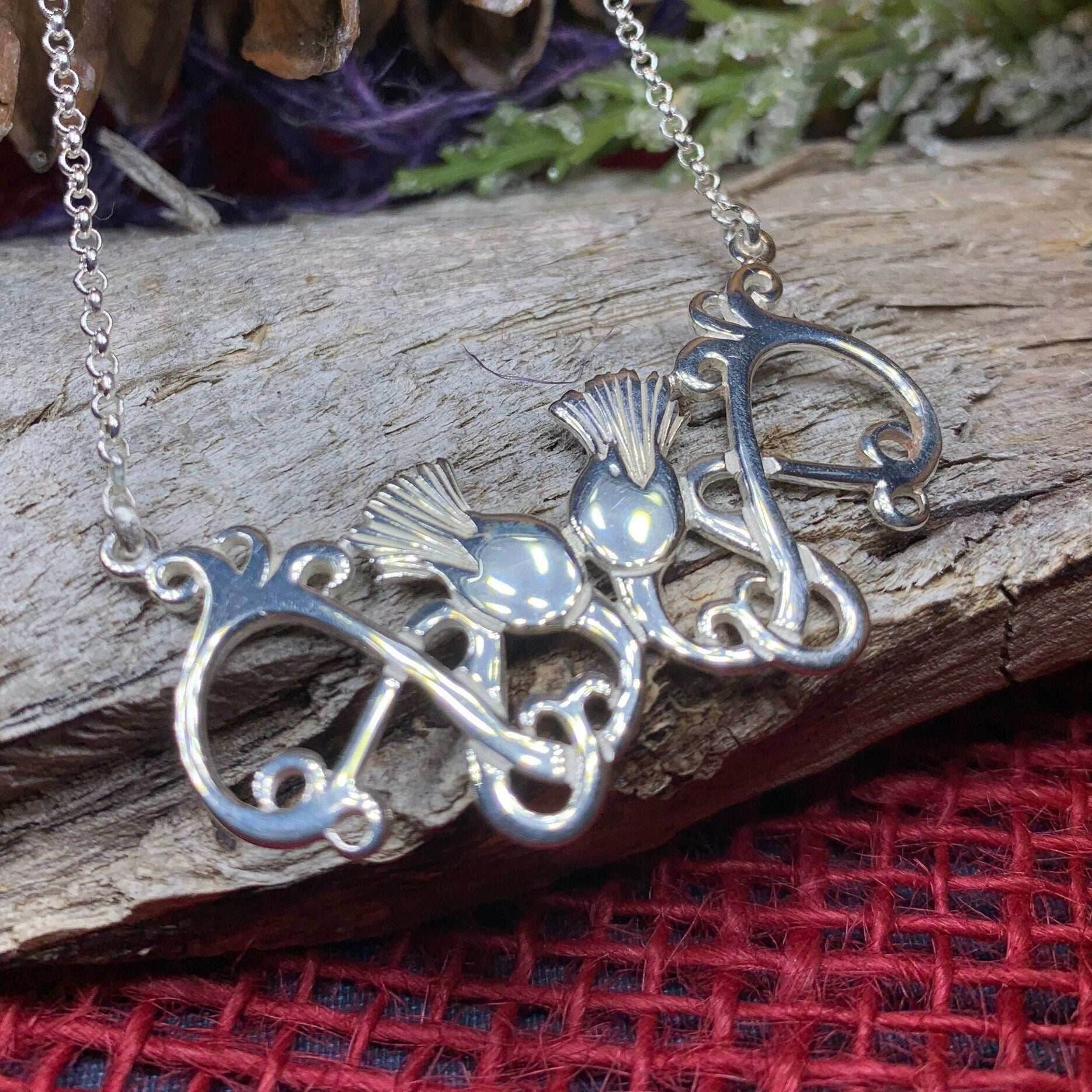 Scottish Meadow Thistle Necklace - 