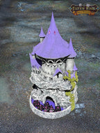 Sorcerer Class 3D Printed Dice Tower - Fate's End Collection - Tabletop RPG Gaming Fantasy Cosplay - Step into the realm of arcane energies. - Black / Yes- Include Random Dice Set