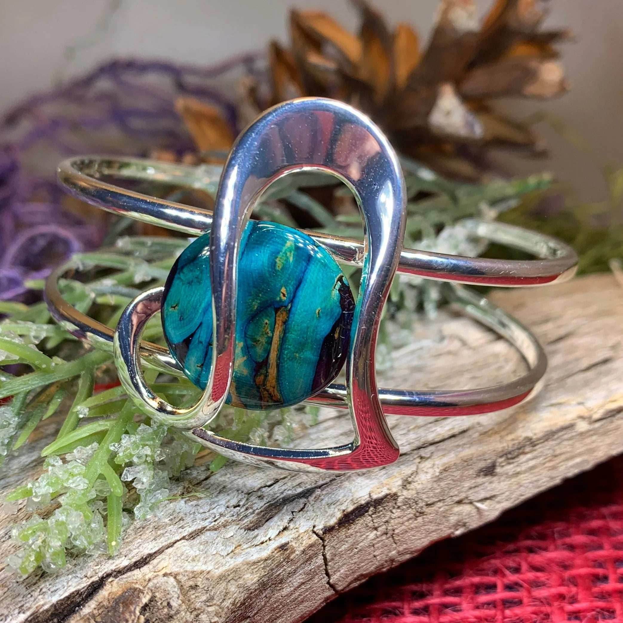 Heathergems Heart Scottish Bracelet - Blue Green
