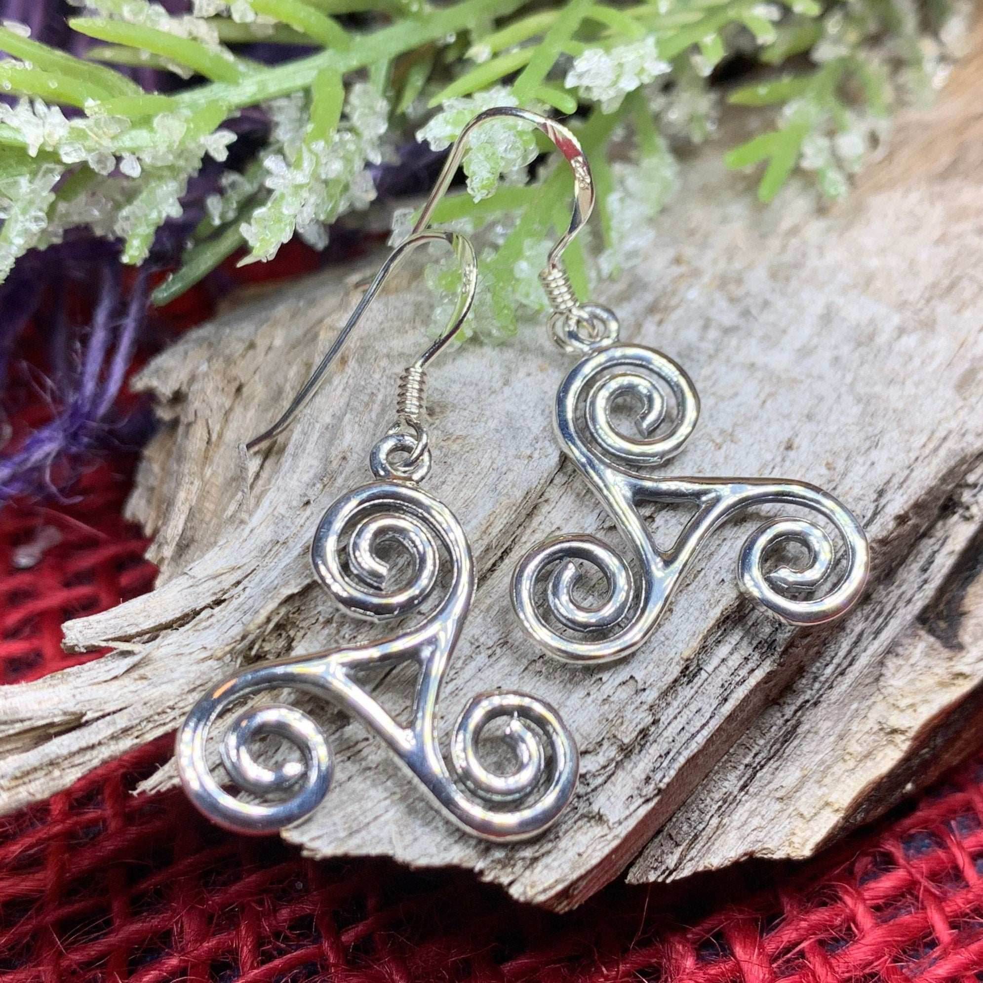 Elfwyn Celtic Spiral Earrings - 