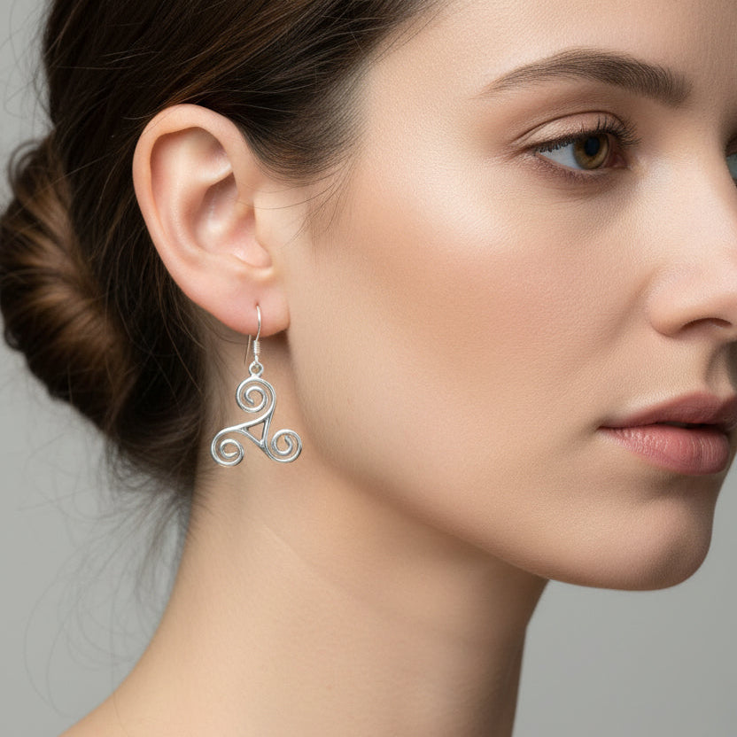 Elfwyn Celtic Spiral Earrings