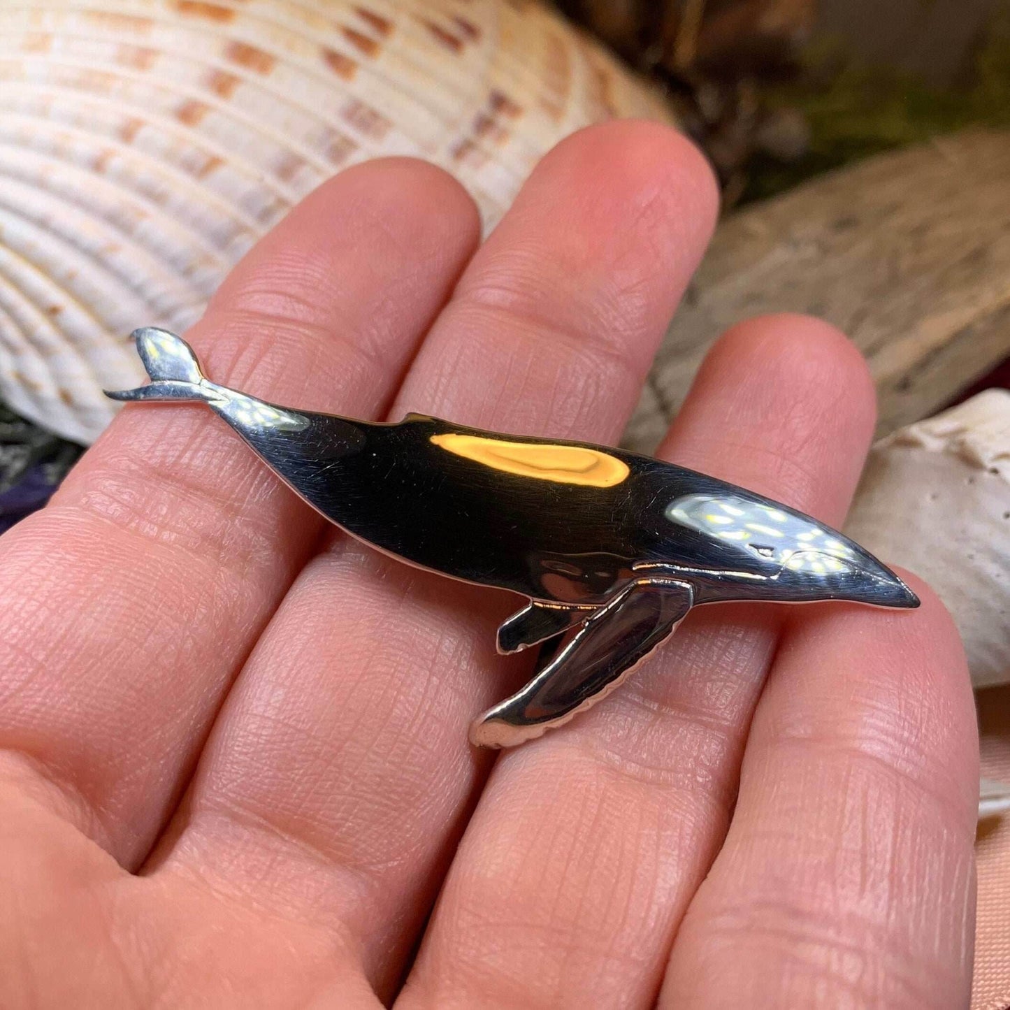 Realistic Humpback Whale Necklace - 18