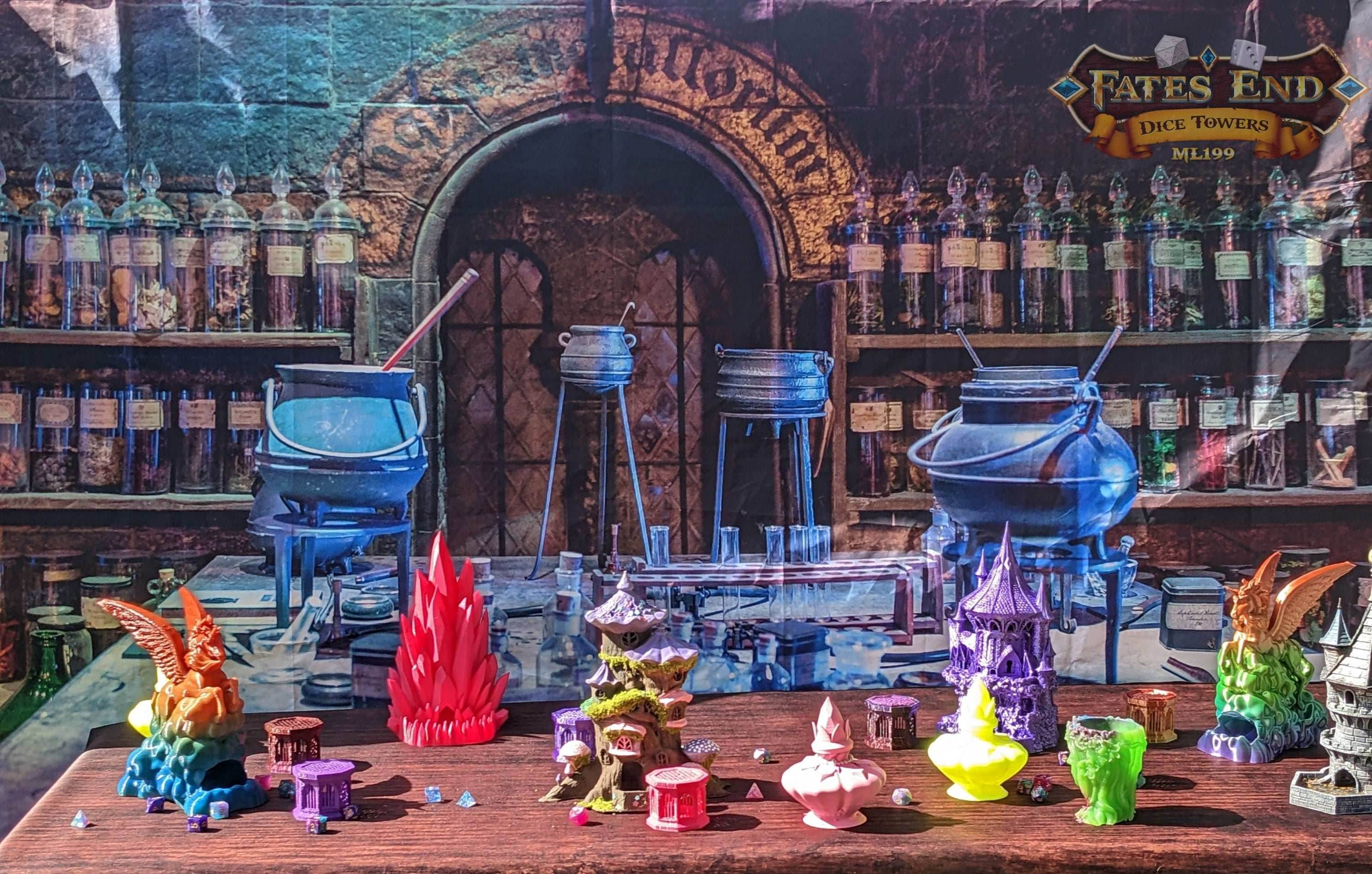 Enchanted Grove Gear Box| Enchanted Forest Mystery Loot Box | Dice Tower | RPG Dice Jail | DnD Can Holder | Player Gift- Discover the Magic! - Hand Painted Items