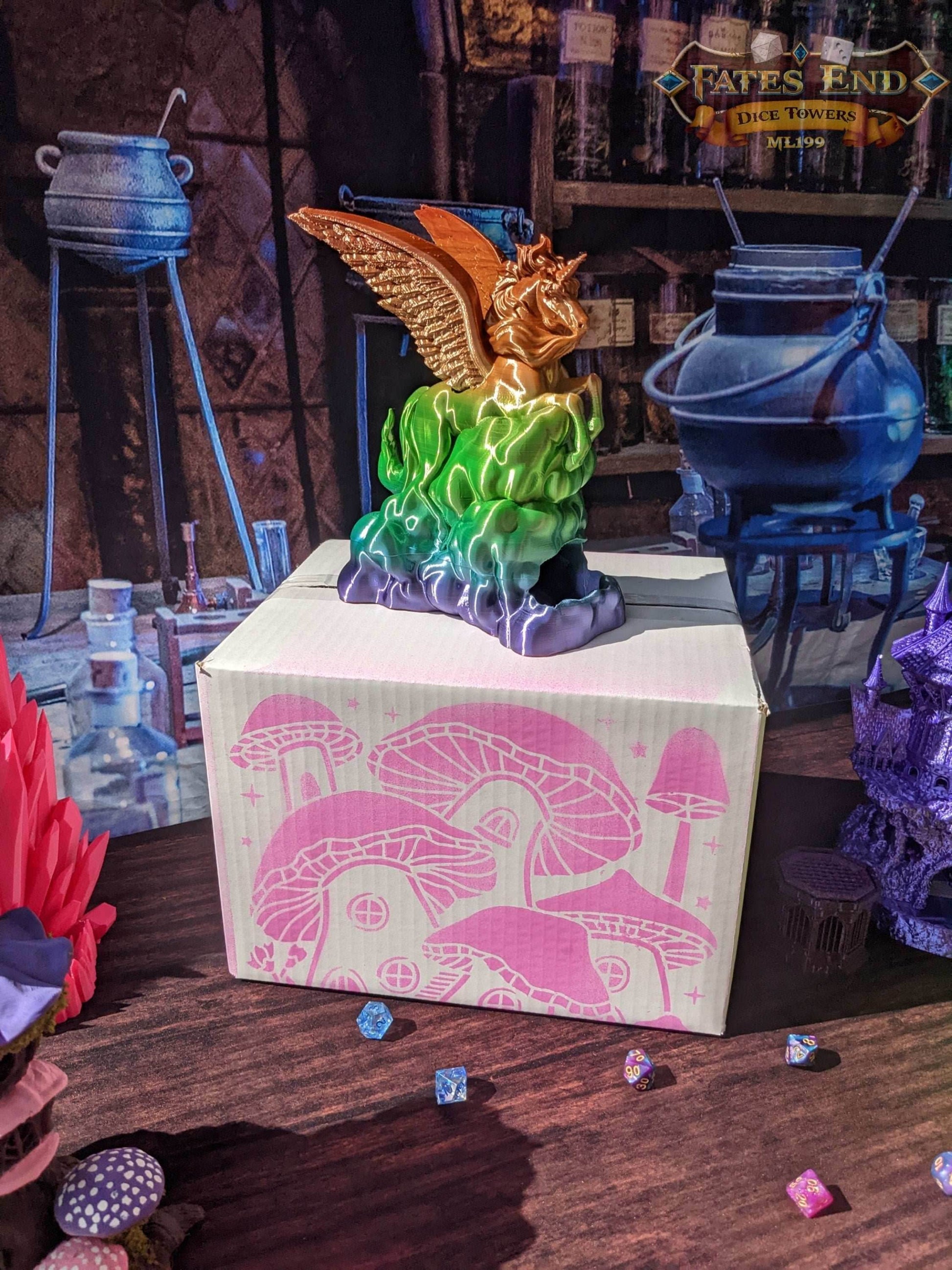 Enchanted Grove Gear Box| Enchanted Forest Mystery Loot Box | Dice Tower | RPG Dice Jail | DnD Can Holder | Player Gift- Discover the Magic! - Hand Painted Items