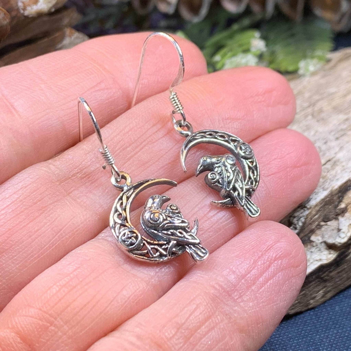 Raven's Moon Celtic Earrings - 