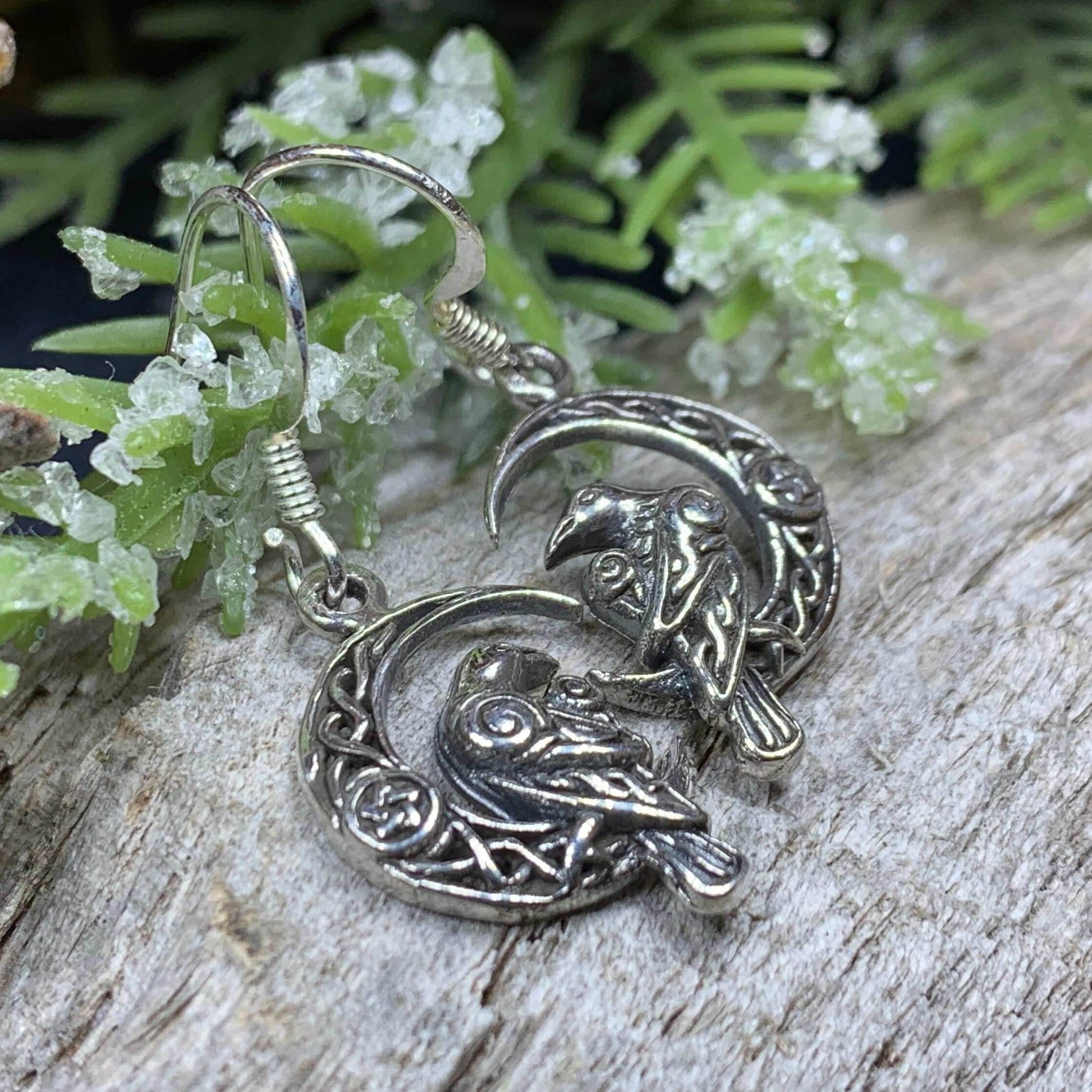Raven's Moon Celtic Earrings - 
