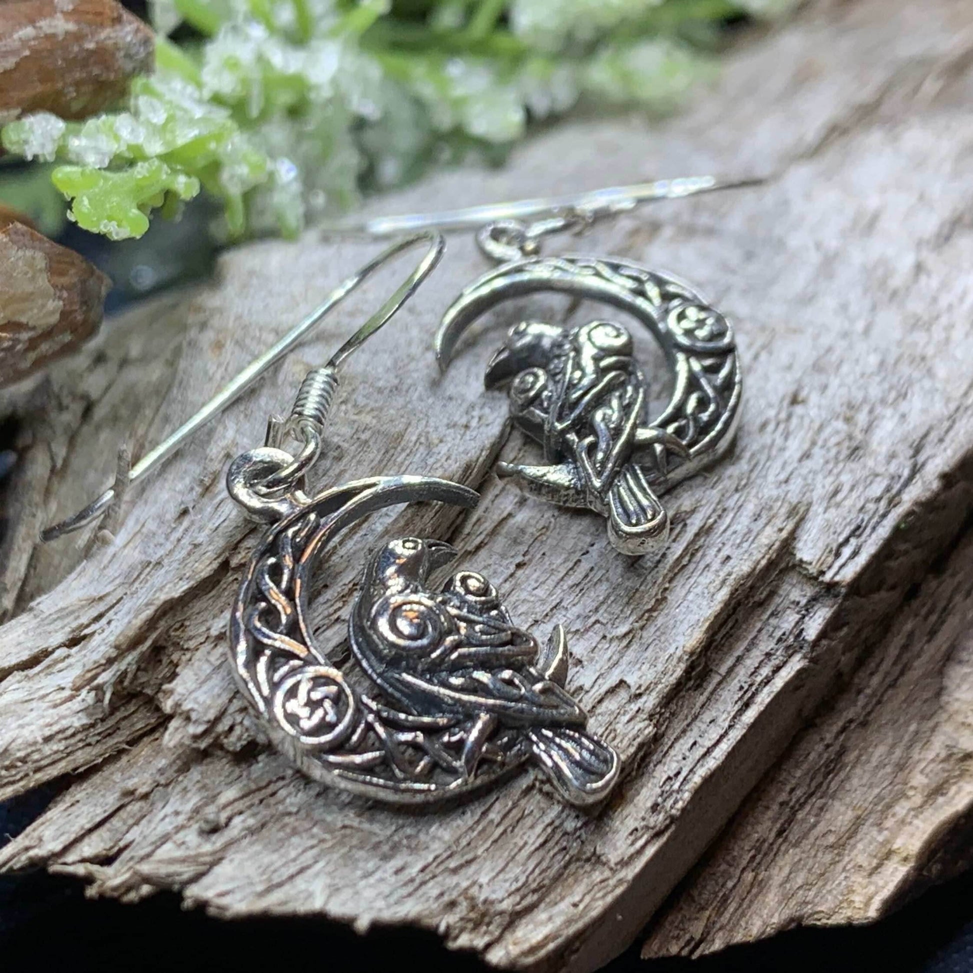 Raven's Moon Celtic Earrings - 