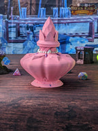 Potion Bottle 3D Printed Dice Jail | RPG Dice Vault | D20 Storage Box | Player Gift | Fate's End Collection - Unlock the Magic within! - Black / Yes- Include Random Dice Set