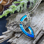 Fire Opal Celtic Knot Necklace