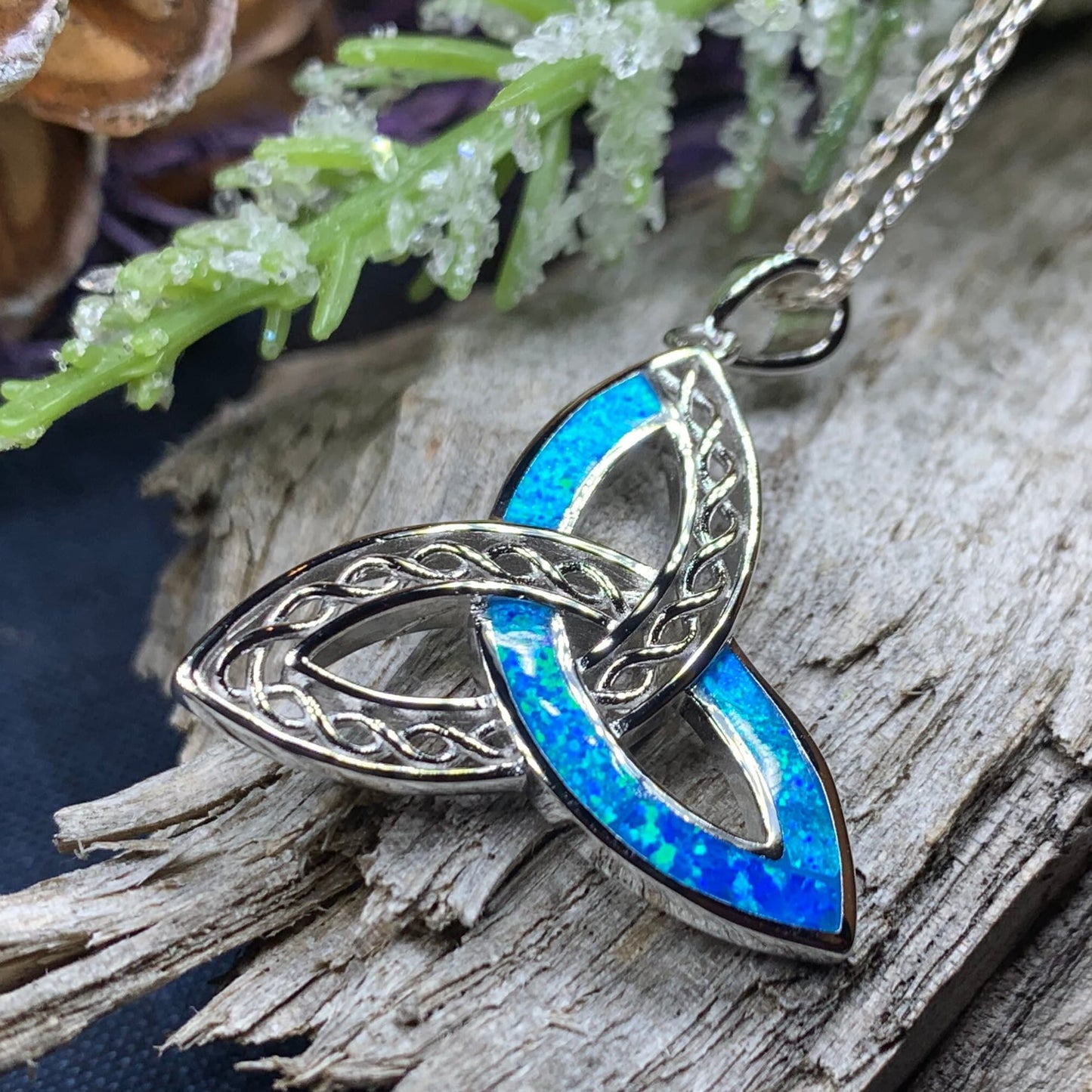 Fire Opal Celtic Knot Necklace