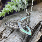 Fire Opal Celtic Knot Necklace - Blue