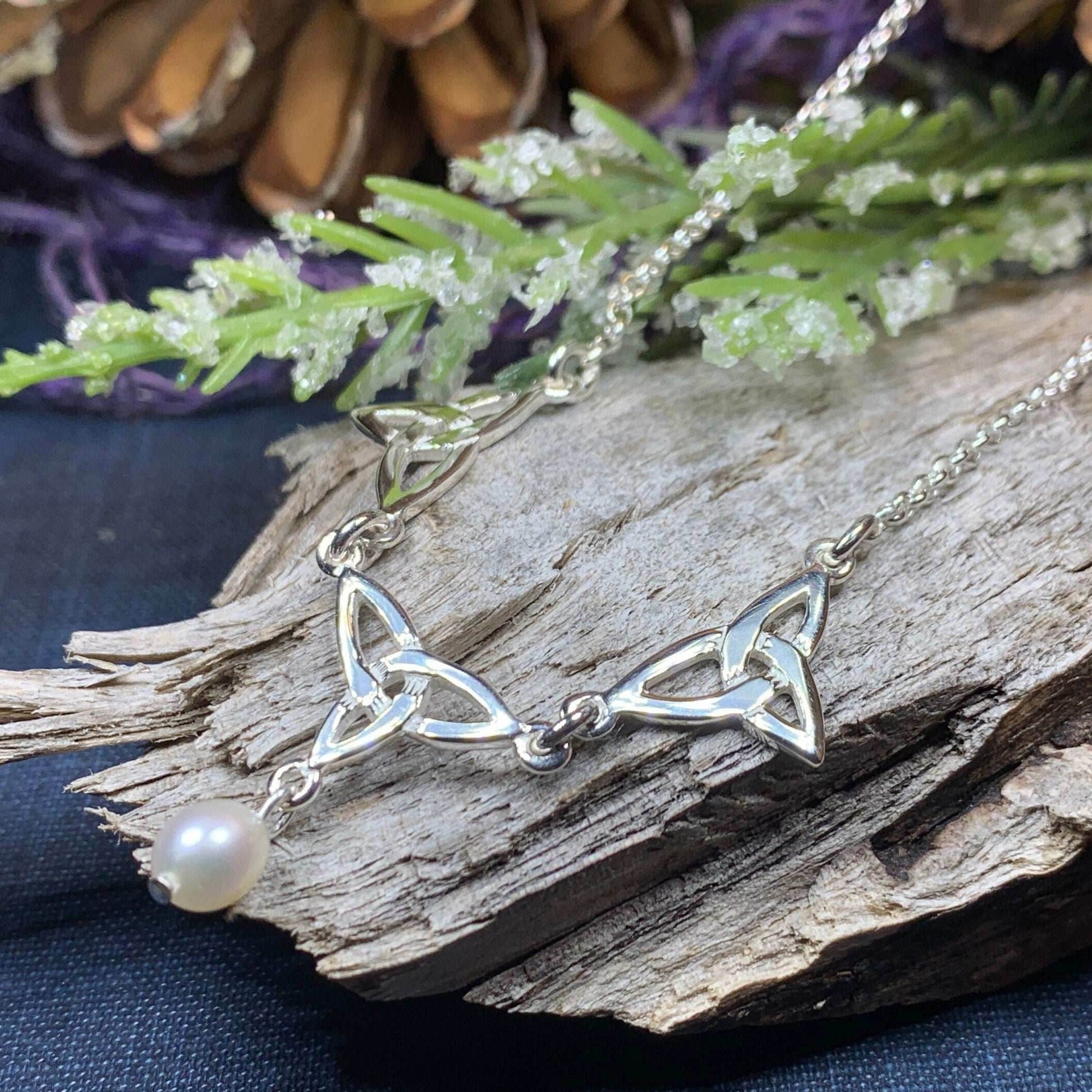 Pearl Celtic Knot Necklace - 