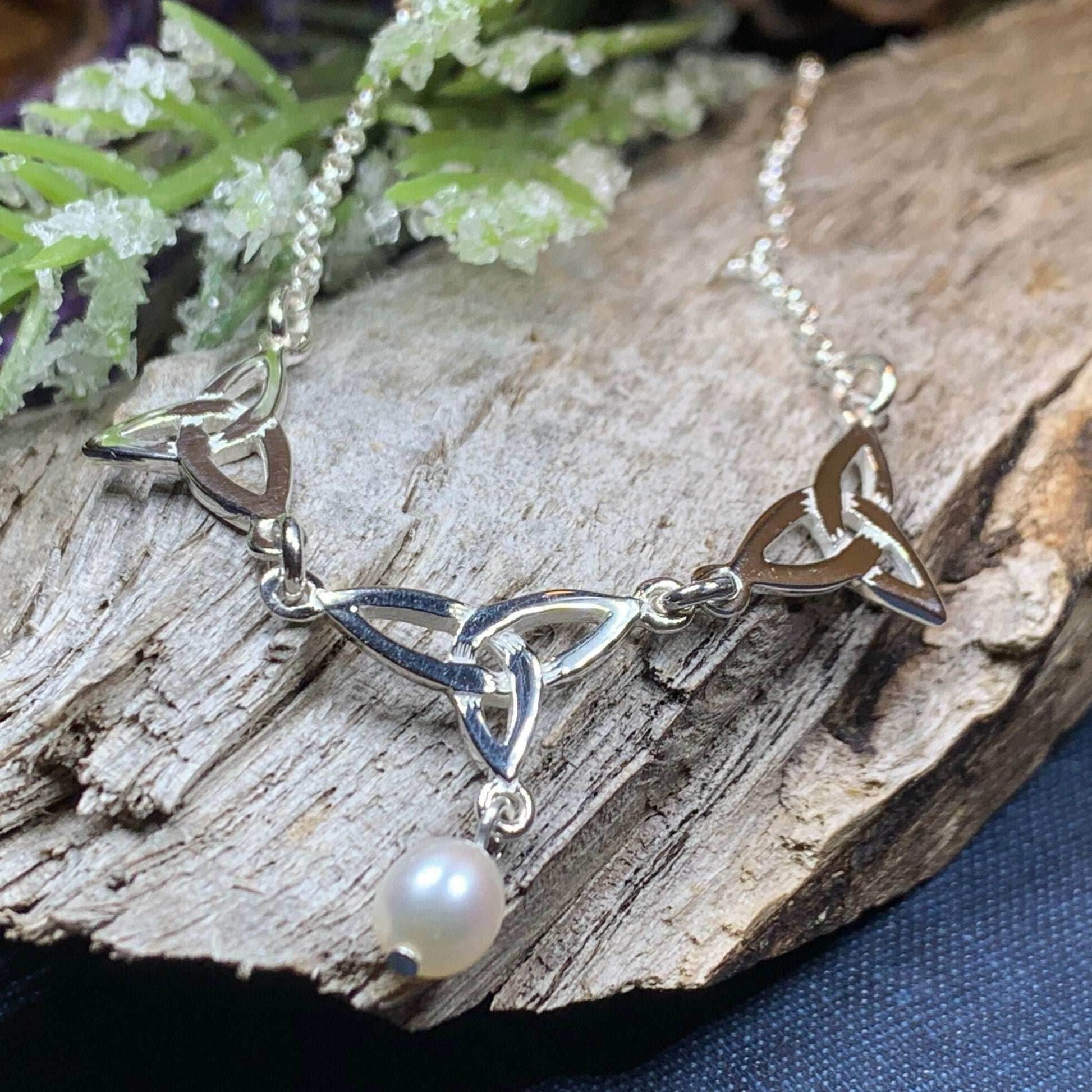 Pearl Celtic Knot Necklace - 