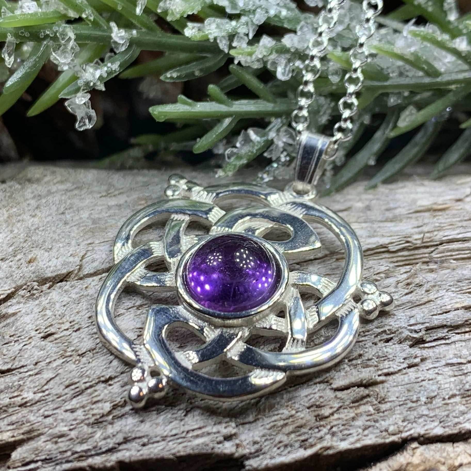 Kyrie Amethyst Celtic Knot Necklace - 18