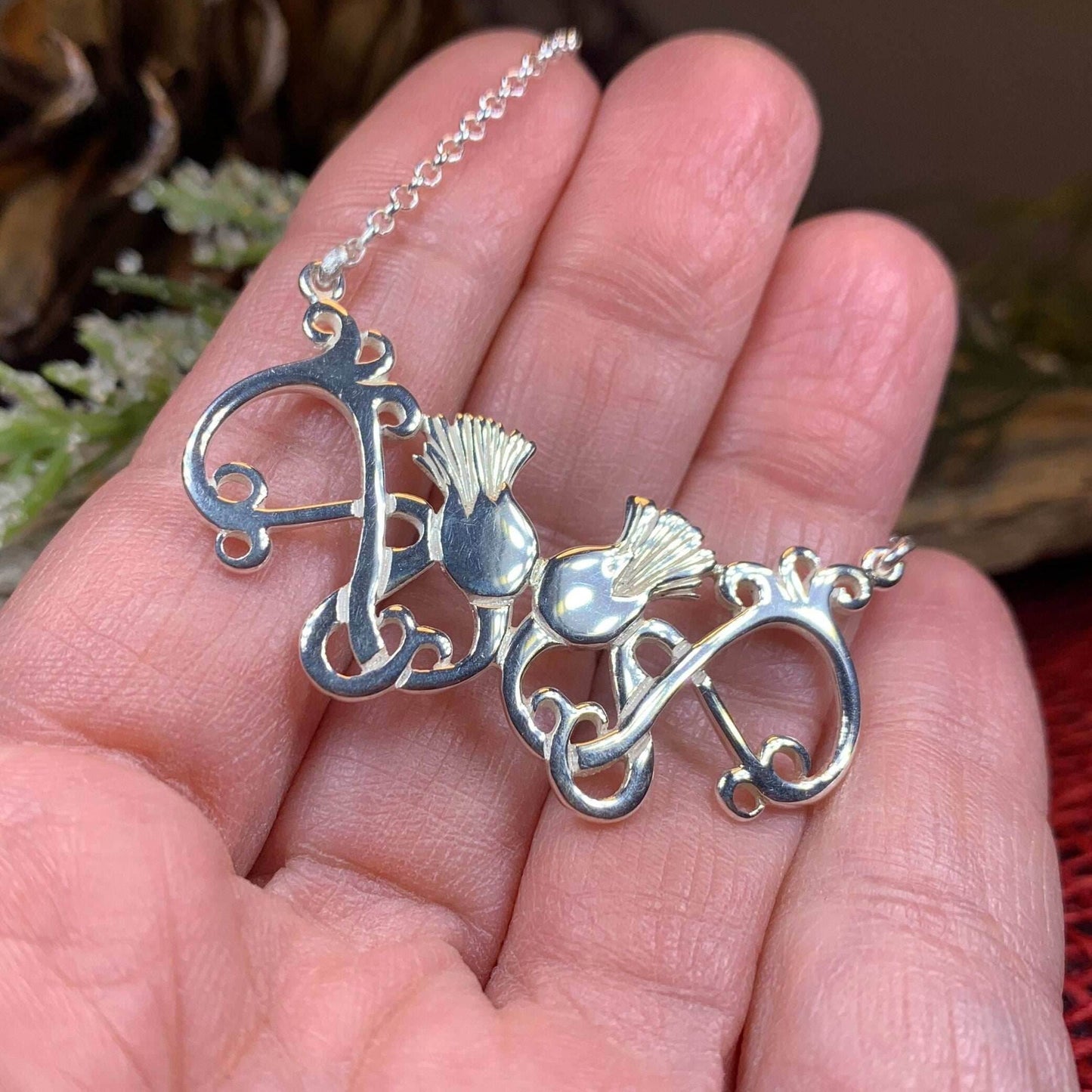 Scottish Meadow Thistle Necklace - 