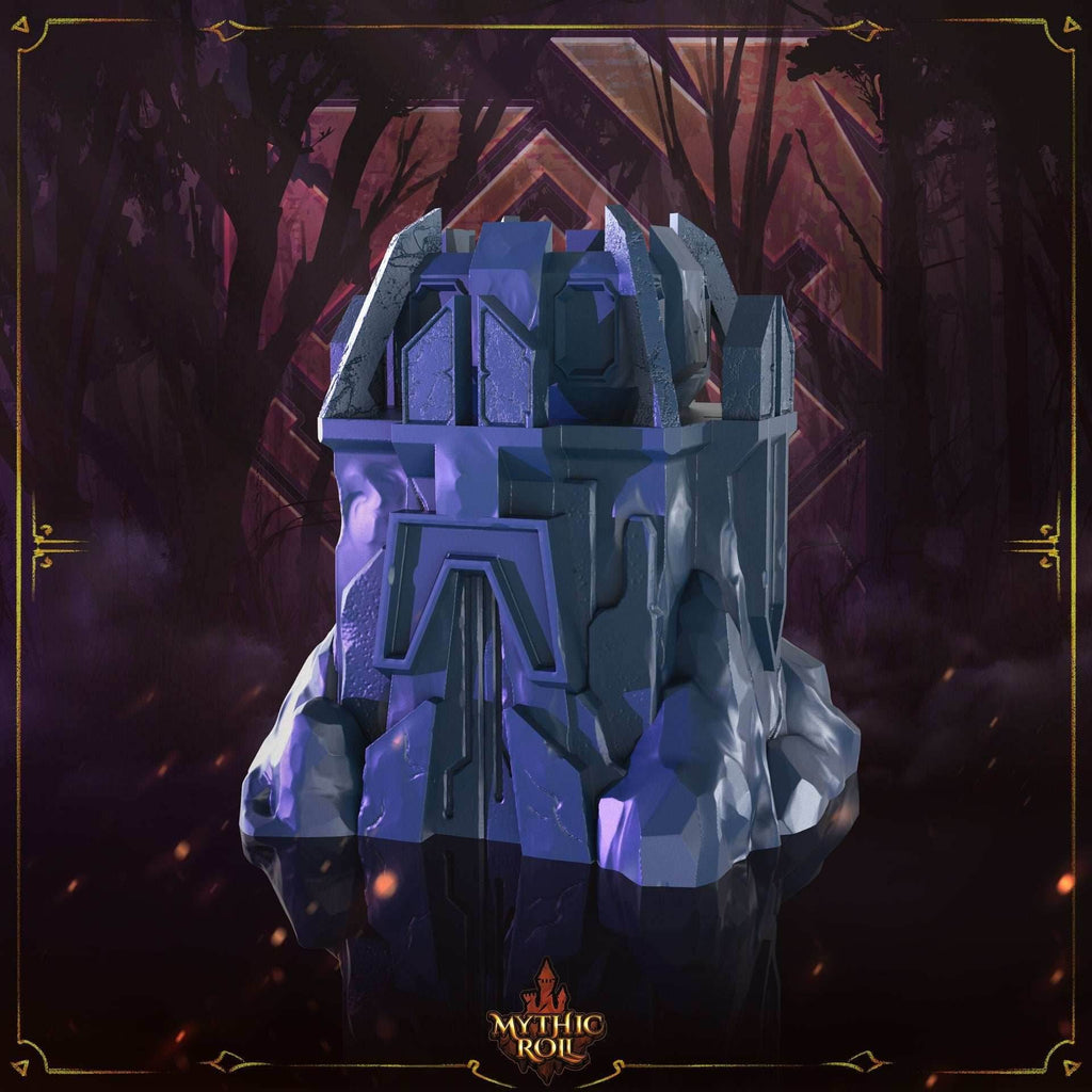 Ancient Anomaly 3D Printed Dice Box/Jail/Vault by Unchained Games - Mythic Roll Collection - Guard Your Dice with Secrets from Time's Abyss. - Black / Yes- Include Random Dice Set