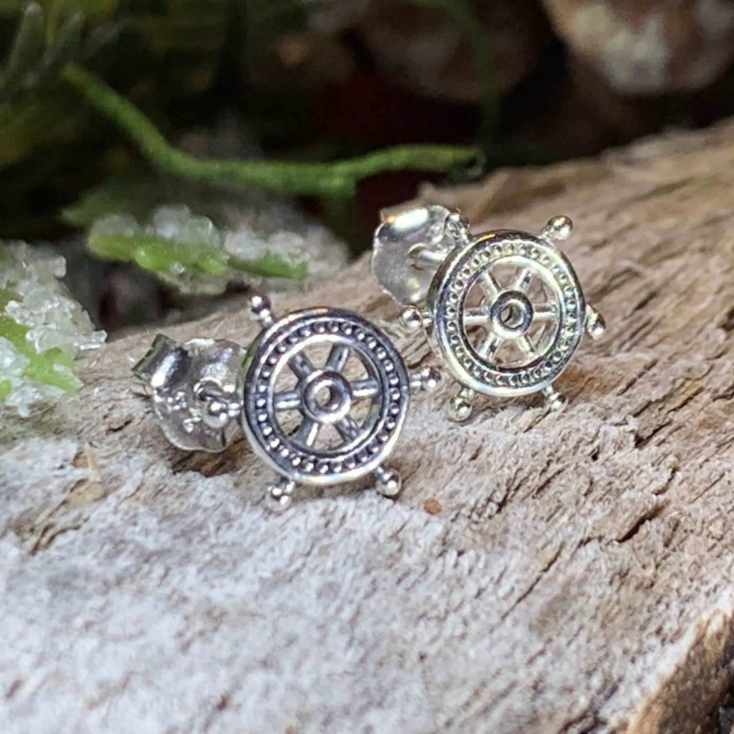 Ship's Helm Stud Earrings - 