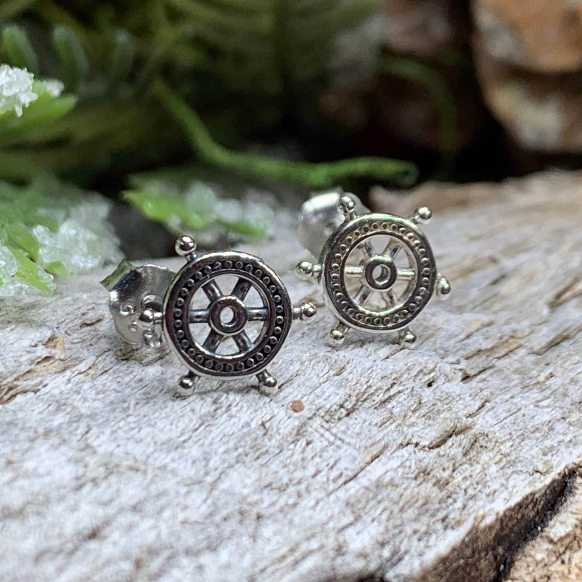 Ship's Helm Stud Earrings - 