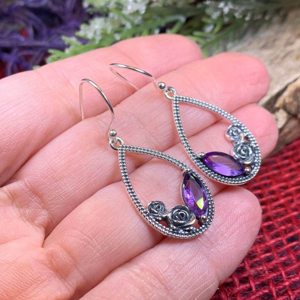 Sweet Irish Rose Earrings - Amethyst