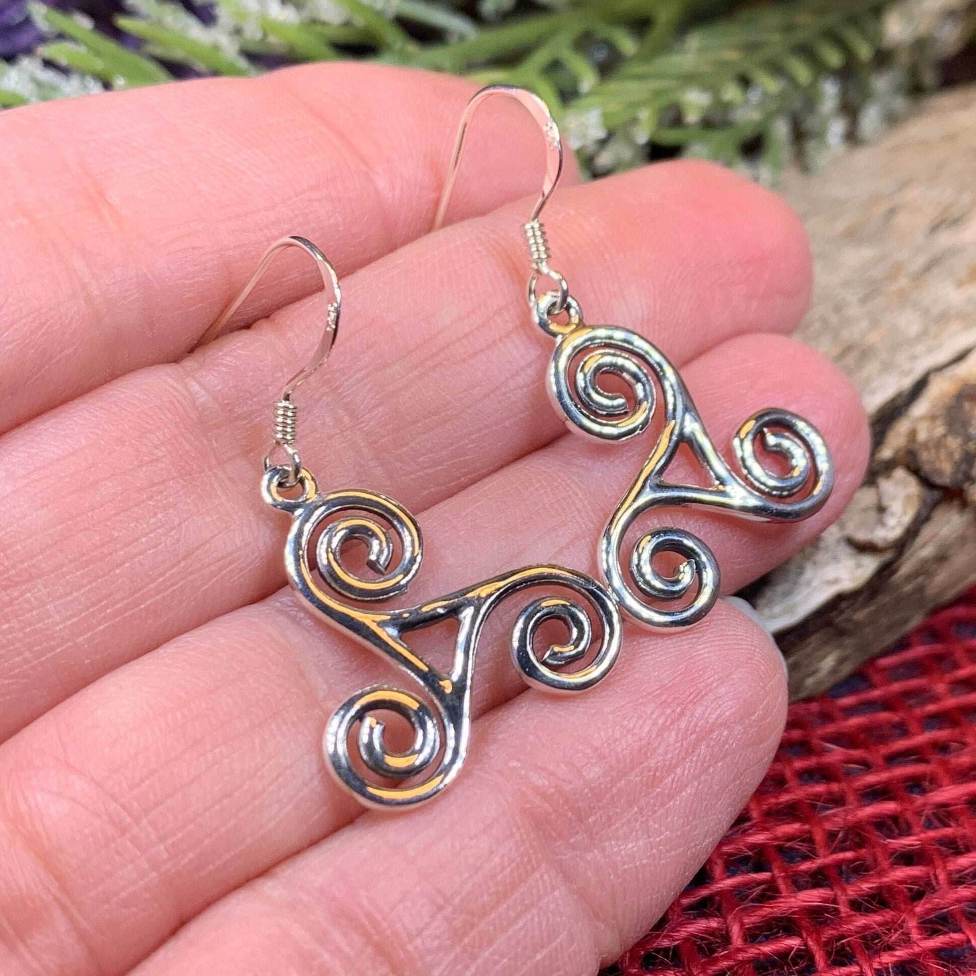 Elfwyn Celtic Spiral Earrings - 