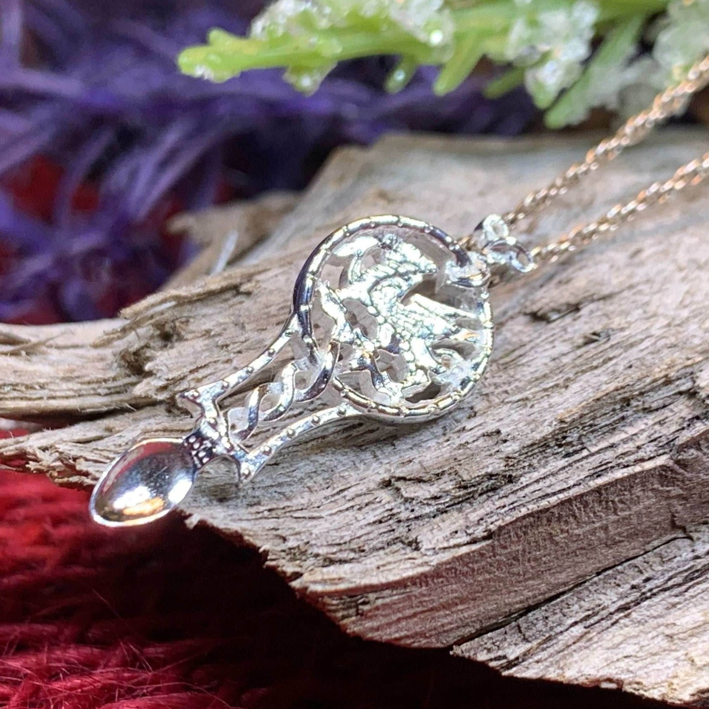 Welsh Dragon Love Spoon Necklace - 18