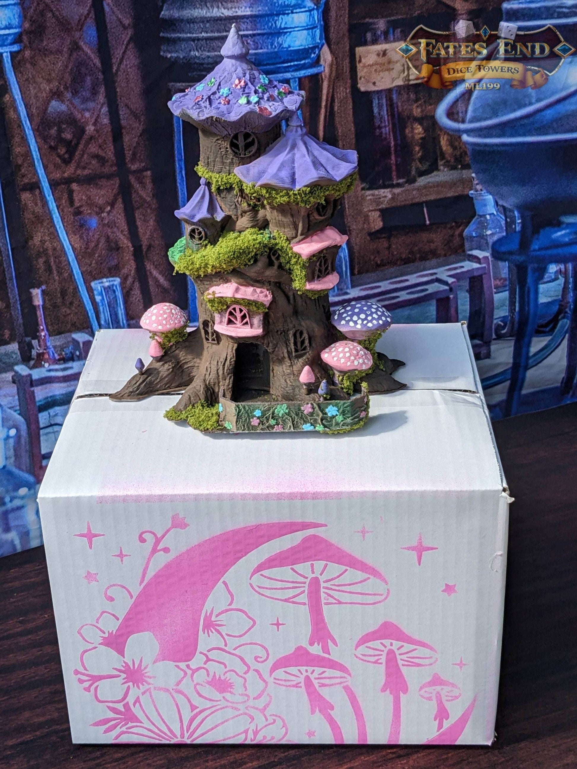 Enchanted Grove Gear Box| Enchanted Forest Mystery Loot Box | Dice Tower | RPG Dice Jail | DnD Can Holder | Player Gift- Discover the Magic! - Hand Painted Items