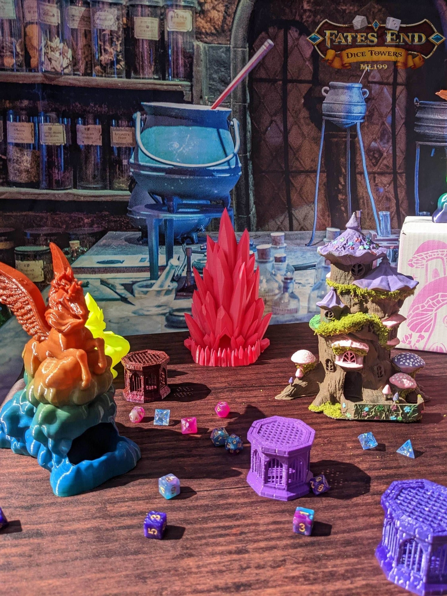 Enchanted Grove Gear Box| Enchanted Forest Mystery Loot Box | Dice Tower | RPG Dice Jail | DnD Can Holder | Player Gift- Discover the Magic! - Hand Painted Items