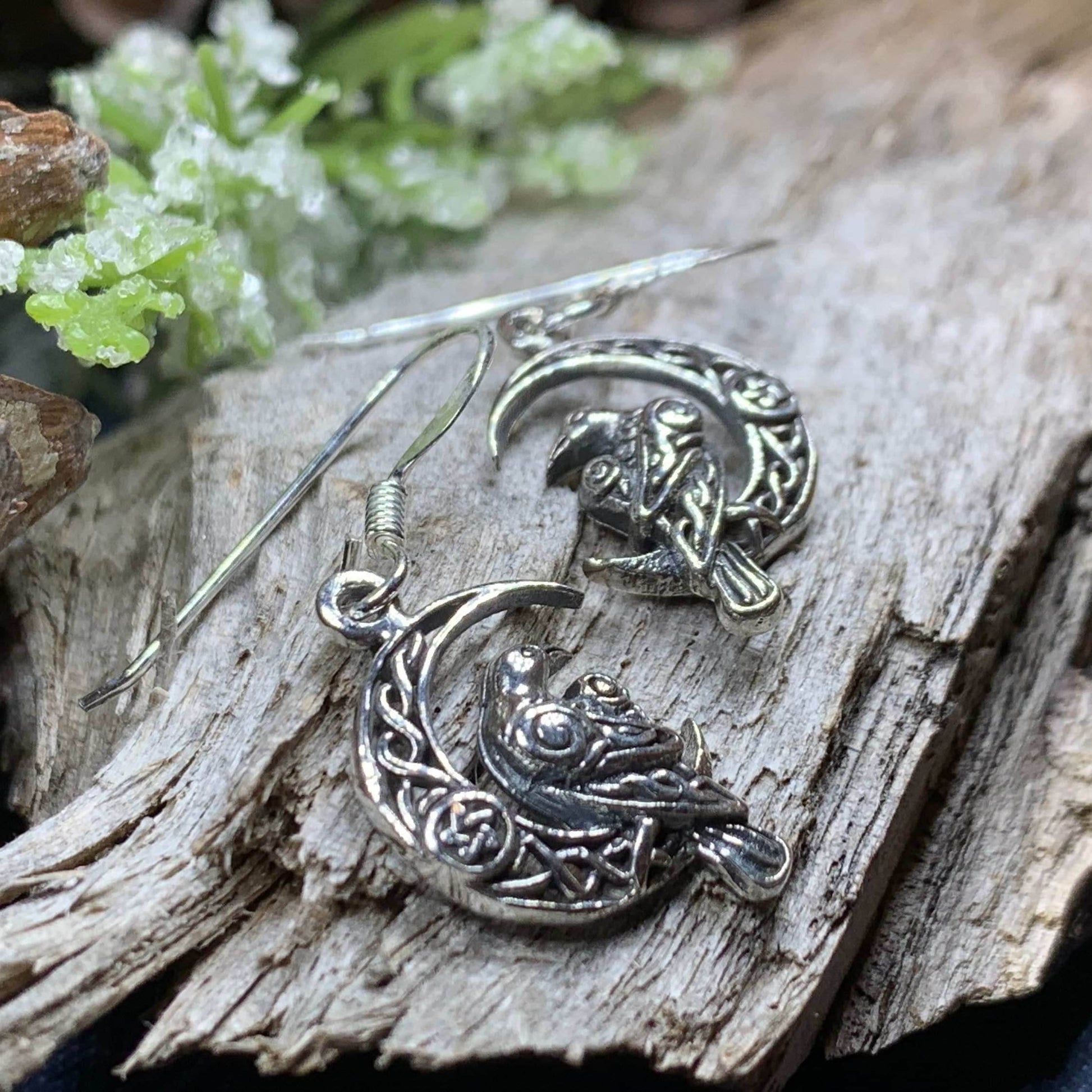 Raven's Moon Celtic Earrings - 
