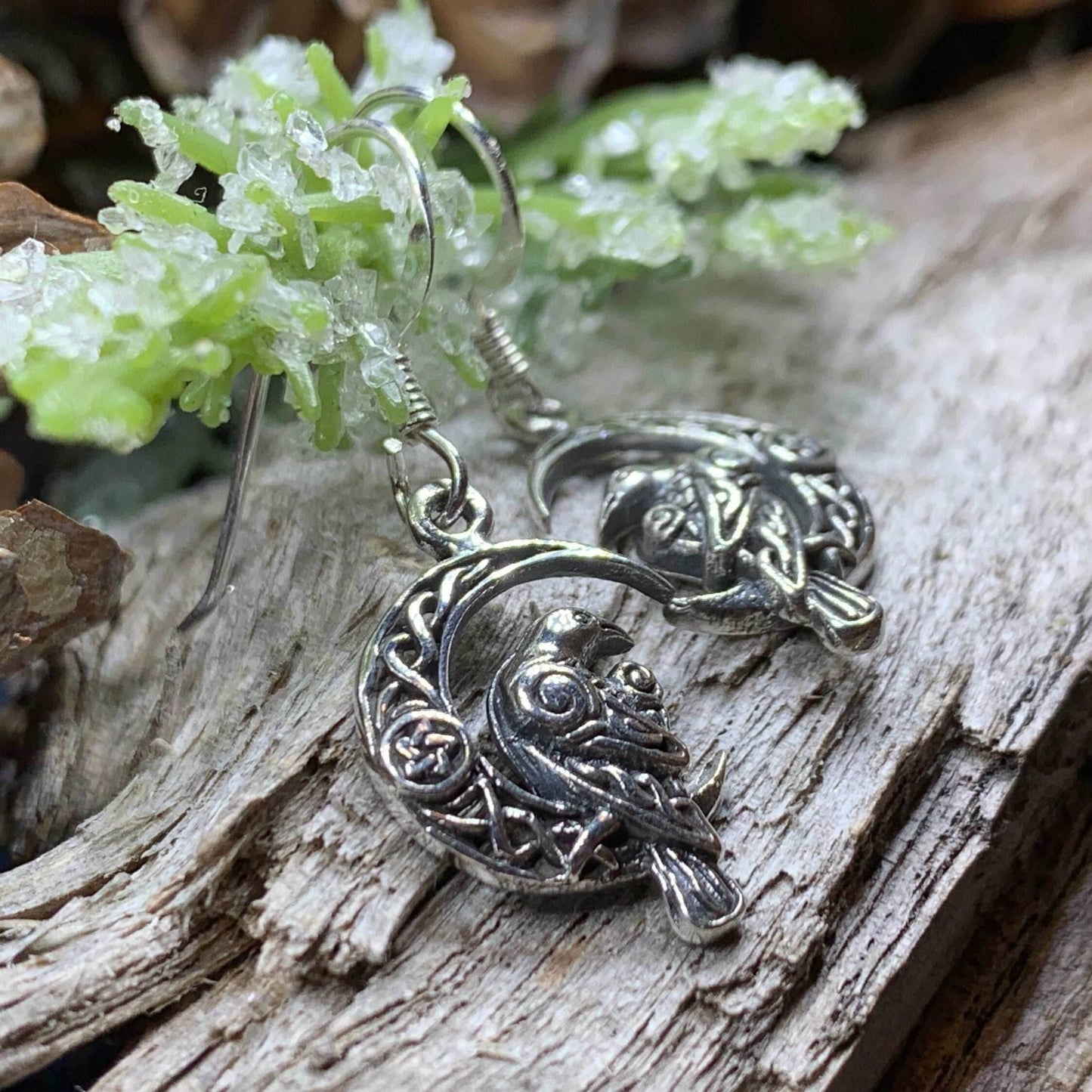 Raven's Moon Celtic Earrings - 