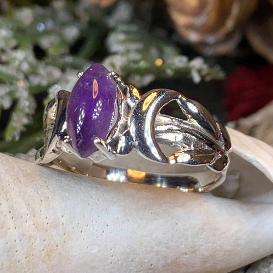 Solstice Triple Moon Ring - 6 / Amethyst