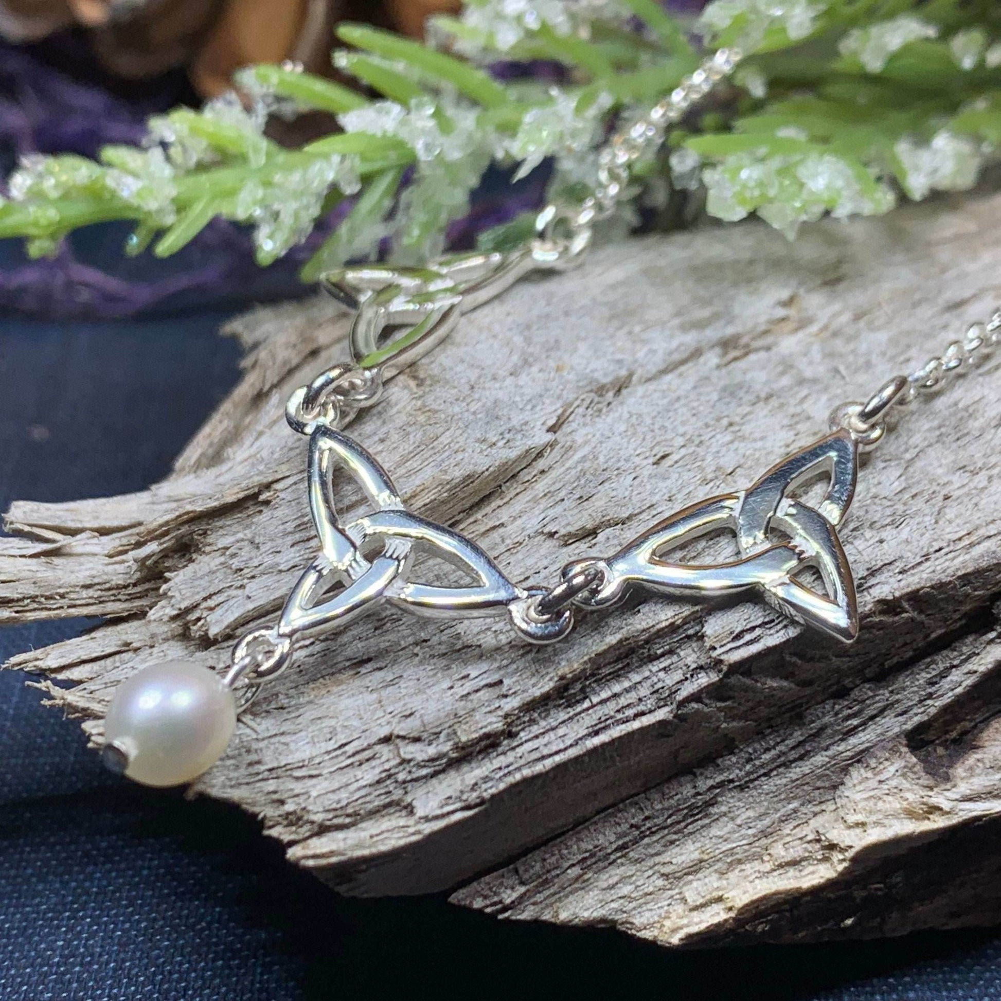 Pearl Celtic Knot Necklace - 