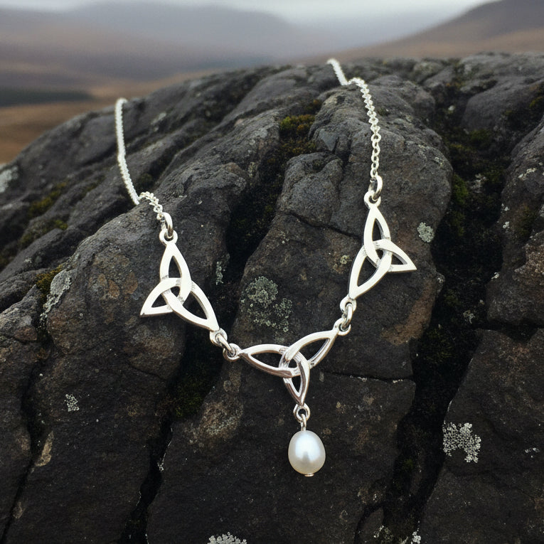 Pearl Celtic Knot Necklace